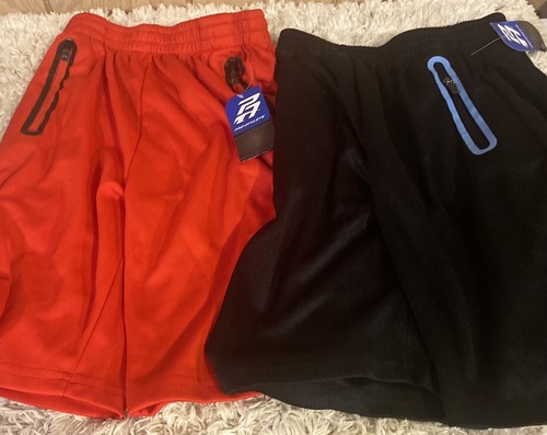 NWT Boys Athletic Shorts Set of 2 Black and Red 14/16