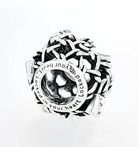 Neu 100 % Pandora 925 Ale True Love durchbrochenes Kettenglied Vorhängeschloss Charm 790071C00 - Bild 4 von 8