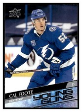 2020-21 Upper Deck Young Guns 476 Cal Foote Tampa Bay Lightning Rookie RC