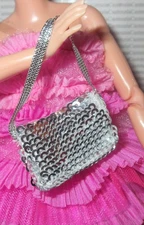 PURSE BARBIE DOLL MATTEL 2024 X NOONOOURI SILVER SEQUIN PURSE BAG ACCESSORY