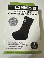 Ankle Brace Compression Sleeve Single Pair Size Medium Blko Open Box- Never Worn