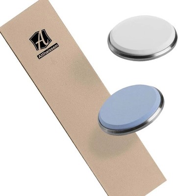 #3000 Fine #6000 Extra-Fine Corundum Whetstone Disc and Leather Strop Compatible