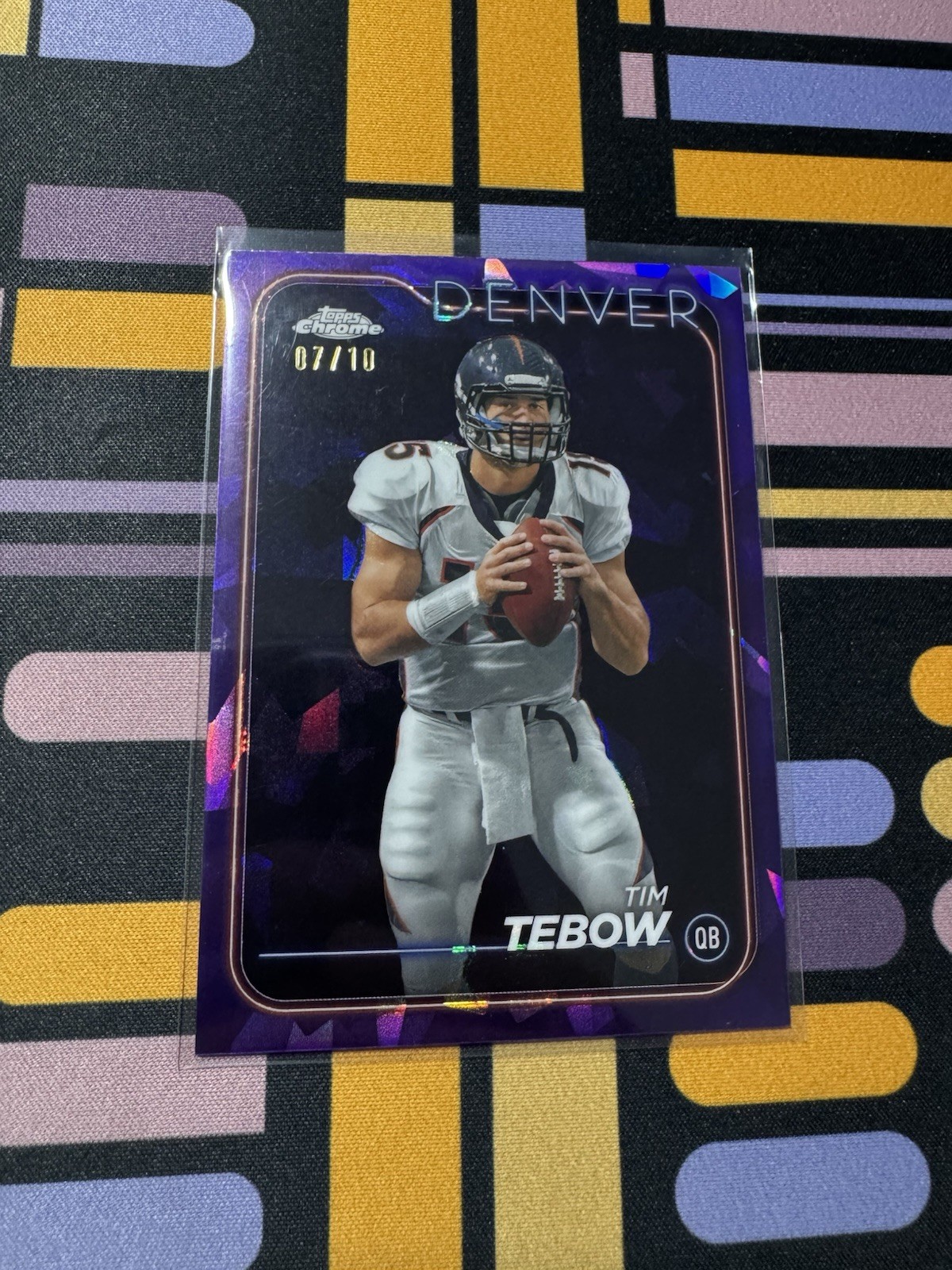 Tim Tebow Purple Sapphire Refractor /10 2024 Topps Chrome Denver Broncos #66
