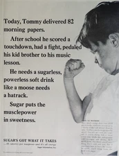 Vintage Retro 1964 Ad Sugar Has Got What It Takes Give Tommy Energy 18 Calories