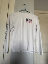 INGEAR Boys UPF 50 Long Sleeve Rashguard Shirt Size Large 10/12 White USA Flag