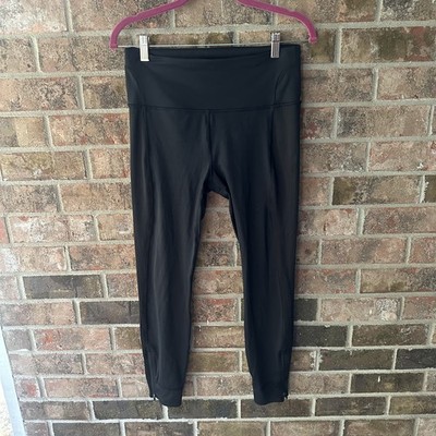 Athleta Allyson Felix Leggings Womens Medium Black High Rise Zipper Run Gym 26