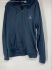 Jordan Mens Blue Aj Flight Dri-Fit Long Sleeve Full Zip Track Jacket Size XL