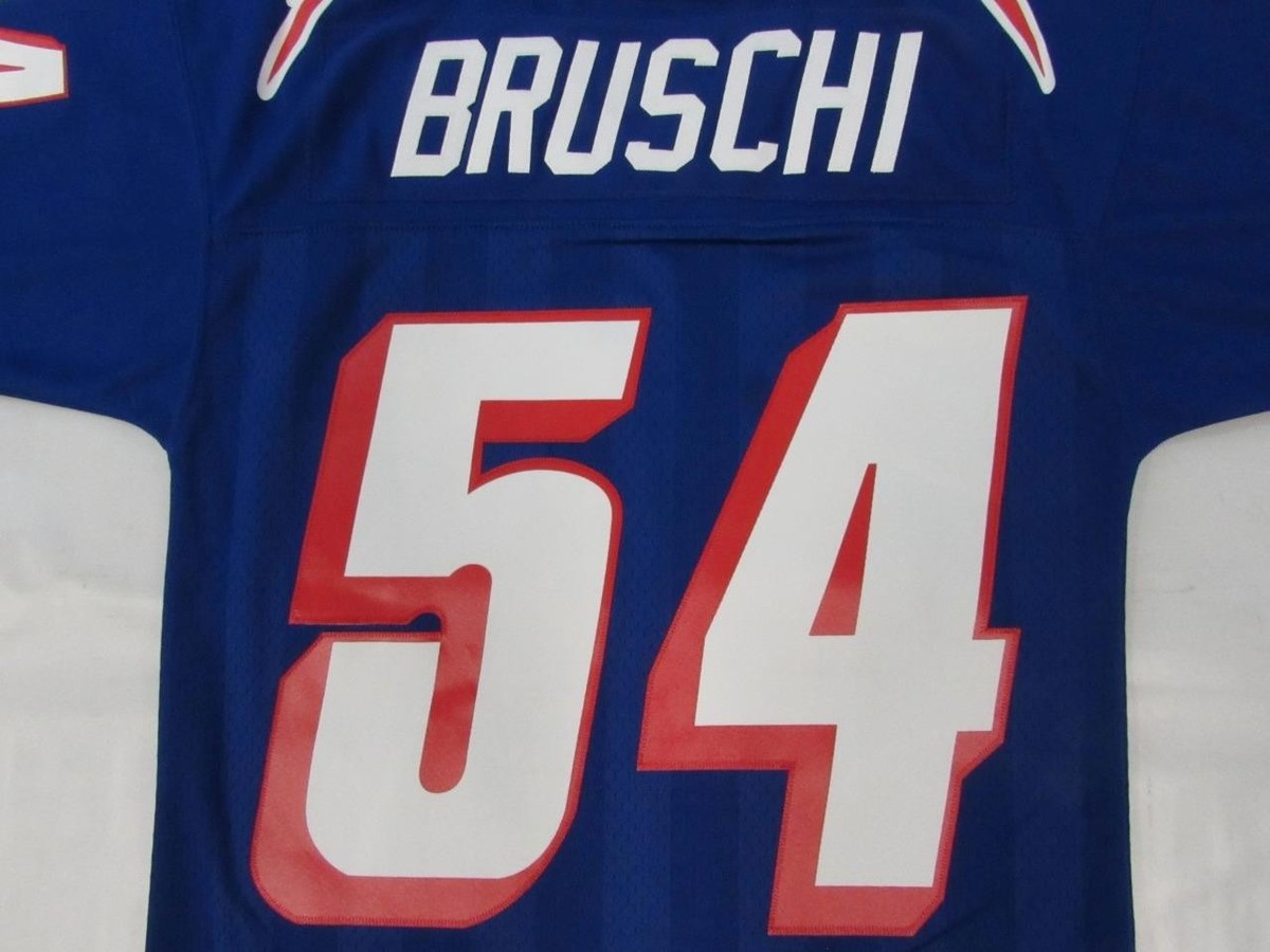 1996 Tedy Bruschi #54 New England Patriots Mens Mitchell & Ness