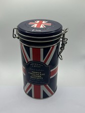 Cartwright And Butler EMPTY Biscuits Tin Clip Lock Union Jack Design