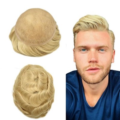 Human Hair System for Men Hair Toupee Full French Lace Hair Replacement for Men