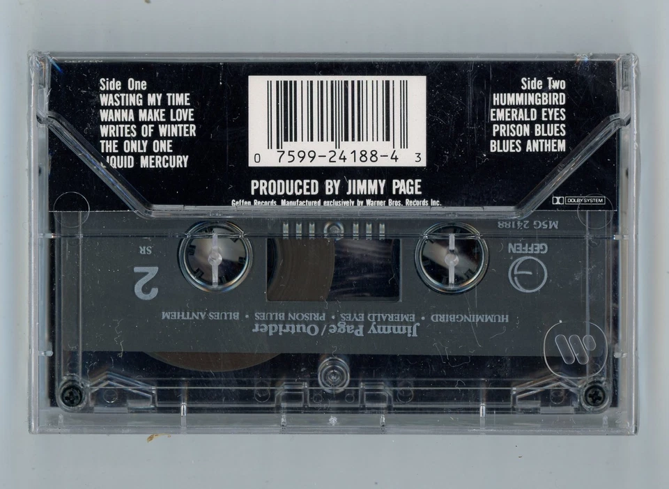 Jimmy Page Outrider Cassette SEALED w/ Hype Sticker 1988 Geffen M5G 24188 - Image 2 of 3