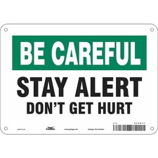 Condor 475H71 Safety Sign, 7 In Height, 10 In Width, Aluminum, Vertical