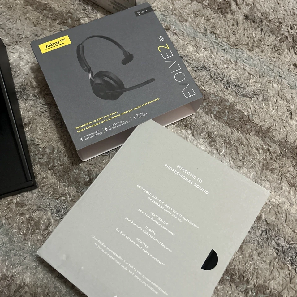Jabra Evolve2 65 Wireless Headset (MS Teams, USB-A) - Black, P/N: 26599-889-999 - Image 2 of 2
