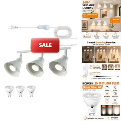 Vivihobb 3 Light Plug In Track Lighting Kitmodern Plug In Ceiling Light