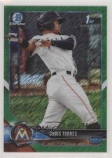 2018 Bowman Chrome Green Shimmer Refractor 24/99 Christopher Torres Chris e6q
