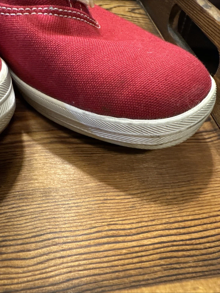 De Colección KEDS Rojo Talla 8.5 Para Mujer Tenis Con Cordones Parte Superior Baja Zapatos de Lona Hechos en EE. UU. Foto 4 de 4