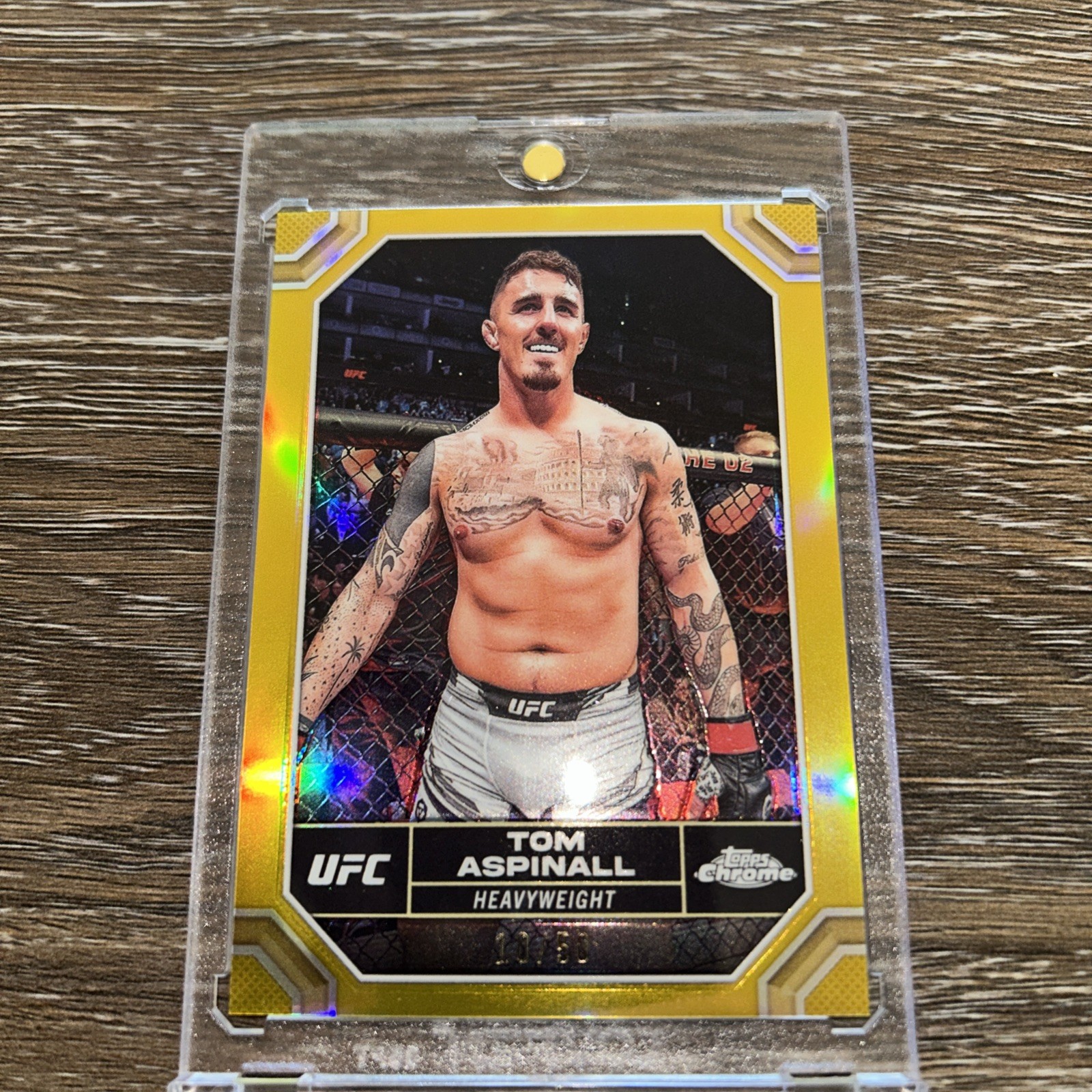 2024 Topps Chrome UFC Tom Aspinall Gold Refractor /50 #187