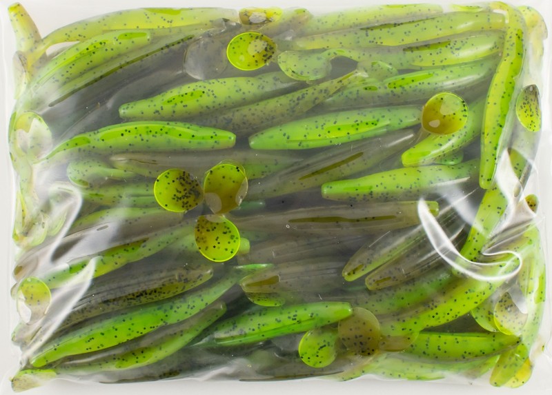 STRIKE KING KVD SWIM'N CAFFEINE SHAD JR 100 PACK BULK 4" GRN PUMPKIN CHART E7411