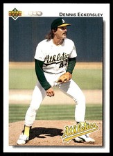 Dennis Eckersley 1992 Upper Deck #331 Athletics MLB READ FREE SHIP AutographDen