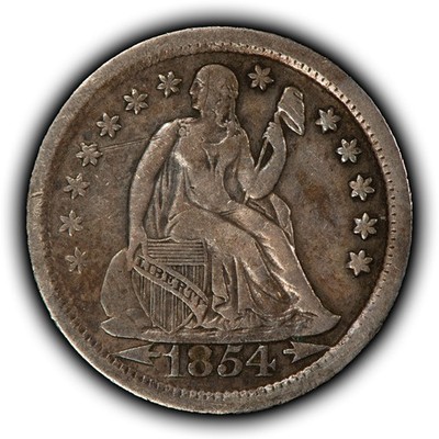 1854-O 10c Seated Liberty Silver Dime - Arrows - VF+ - SKU-Y6626