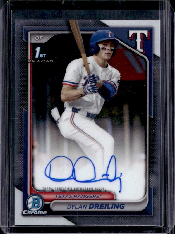 2024 Bowman Draft Dylan Dreiling Chrome Auto 1st Prospect #CPA-DD Rangers