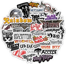 Sticker Pack of Heavy Metal Band Stickers, 35 Pieces of Metal Stickers, Strong A