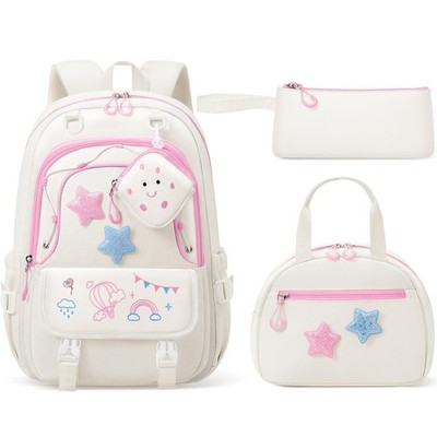 Kids Backpack for Girls 4 PCS Waterproof Teen Girls Backpack with Lunch Box P...