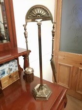 Antique Edwardian Brass Companion Set Flamed Segment Motif. Brush And Shovel Set