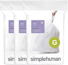 Image of Simplehuman CW0257 code G Custom Fit Bin Liner Bulk Pack, White Plastic - 3 Pack