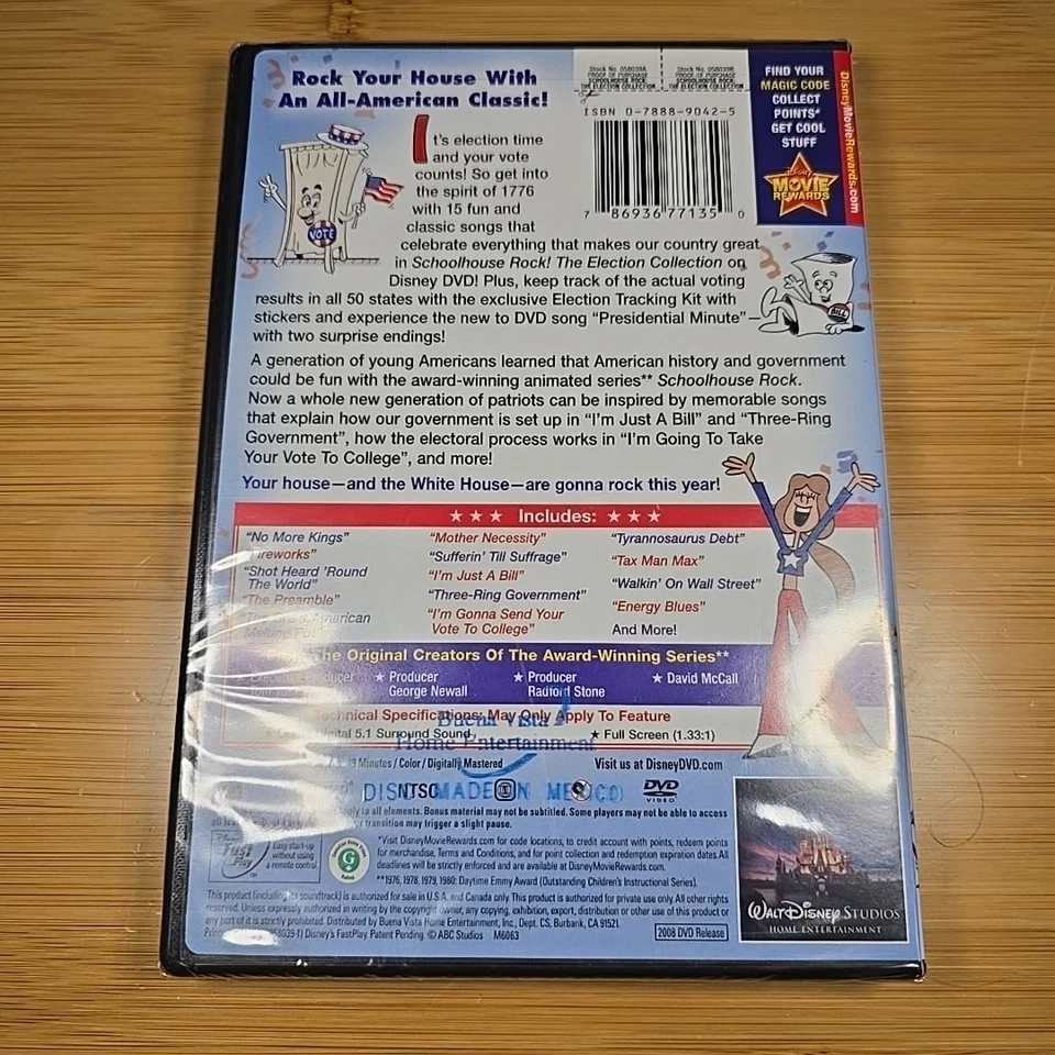 New & Sealed: Disney - Schoolhouse Rock!: The Election Collection (DVD, 2008) - Image 2 of 2