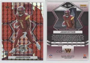 2022 Panini Mosaic NFL Debut Red Mosaic Prizm Jahan Dotson #280 Rookie RC