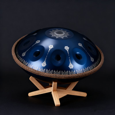 Handmade Steel Ton 10 Note MTLBlue Handpan 440Hz Professional Playing Instrument