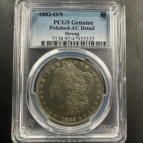 1882-O/S STRONG 1 $ Morgan Silver Dollar, PCGS AU Details, poliert (85341)