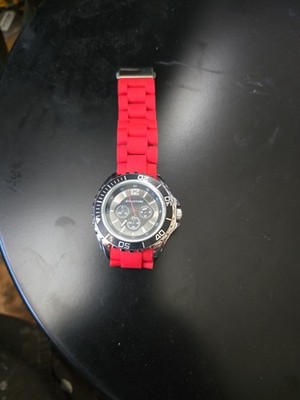 Structure Men's Red Silicone Chronograph Black Dial Wristwatch 