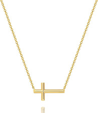 Gold Plated Cross Necklace 14K Gold Plated Cross Necklaces for Women Crosses Cha
