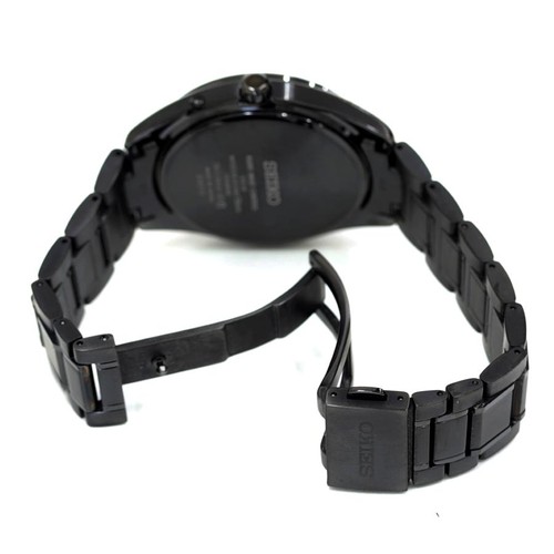 Seiko Selection SBTM343 Radio Vague Contrôle Date Titane Noir Solaire Montre - Photo 2 sur 7