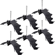 ATDAWN Halloween Hanging Bats, Rubber Bats, Realistic Looking Spooky Bats, Fl...