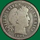 1894-O Barber Dime Good G Coin #38174