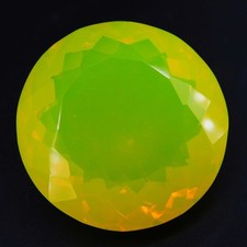 73.70 Cts Natural Fire Opal On  Yellow Round Fire Opal Certified Gemstone