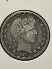 1904 Philadelphia Barber Silver Quarter