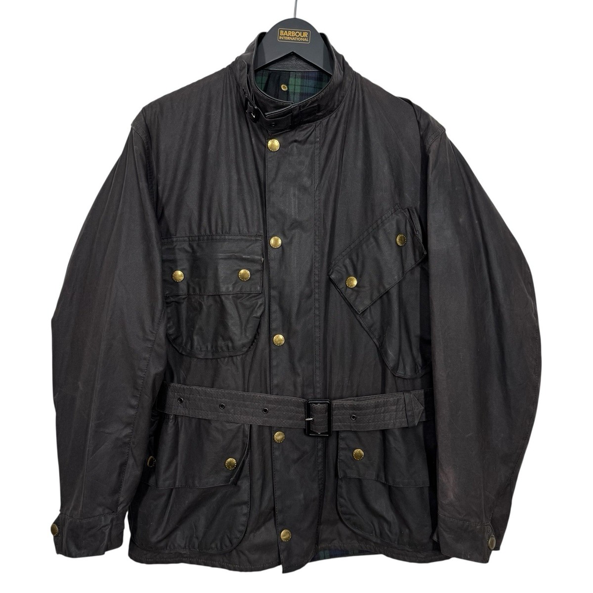 Barbour A132 Beacon Wax Jacket C38 Small Vintage 90s Belted Black