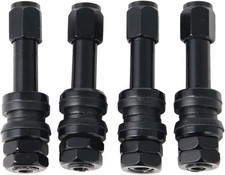 - Black Aluminum Valve Stems - 2 inch (50mm) Length - Bolt in Style (Pack of
