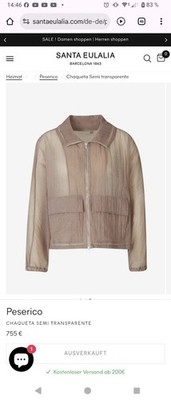 PESERICO Transparentes Blouson Puder/Beige Farbe Gr.46 (it)=40 (dt) Oversize!!!