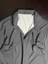 Turtleson Men's Performance Course Logo Gray Polka Dot Golf Polo Shirt Large