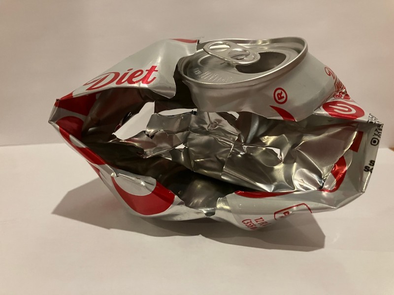 modern art sculpture of a diet coke can that was created by me