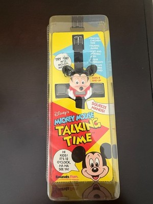 Vintage Walt Disney 1991 Sounds Fun MICKEY MOUSE TALKING TIME Watch  NEW Sealed