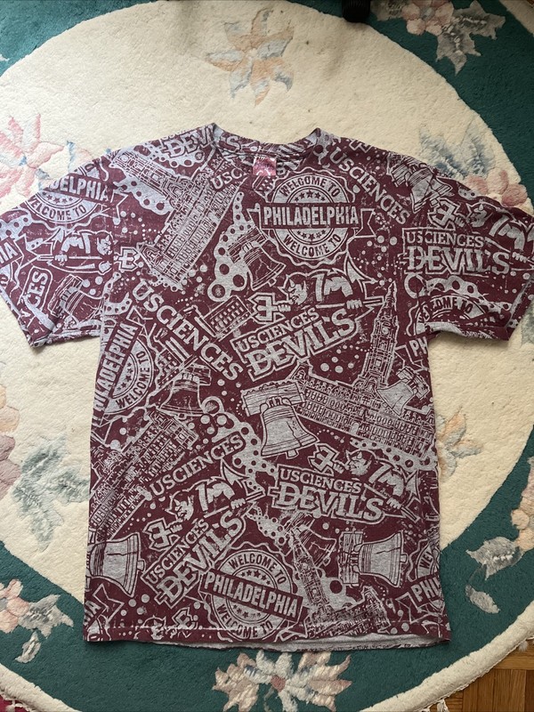 Port & Company Philadelphia (USciences) DEVIL’S  Burgundy/Gray T-Shirt Size M
