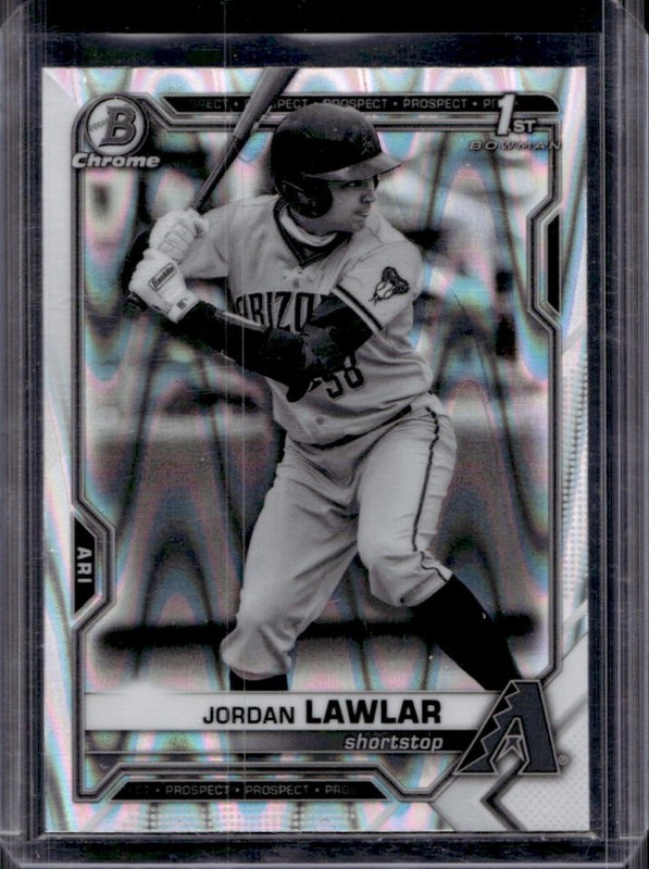 2021 Bowman Draft Jordan Lawlar Chrome Black & White RayWave Refractor #BDC-194