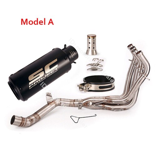 For Kawasaki Z900 2017-2022 Full System Exhaust Tips Black Tail Front Link Pipe - Picture 6 of 11