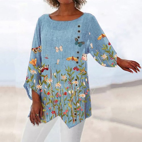 Plus Size 8-20 Womens Kaftan Long Sleeve Tunic Tops Ladies Shirt Casual Blouse - Picture 56 of 102